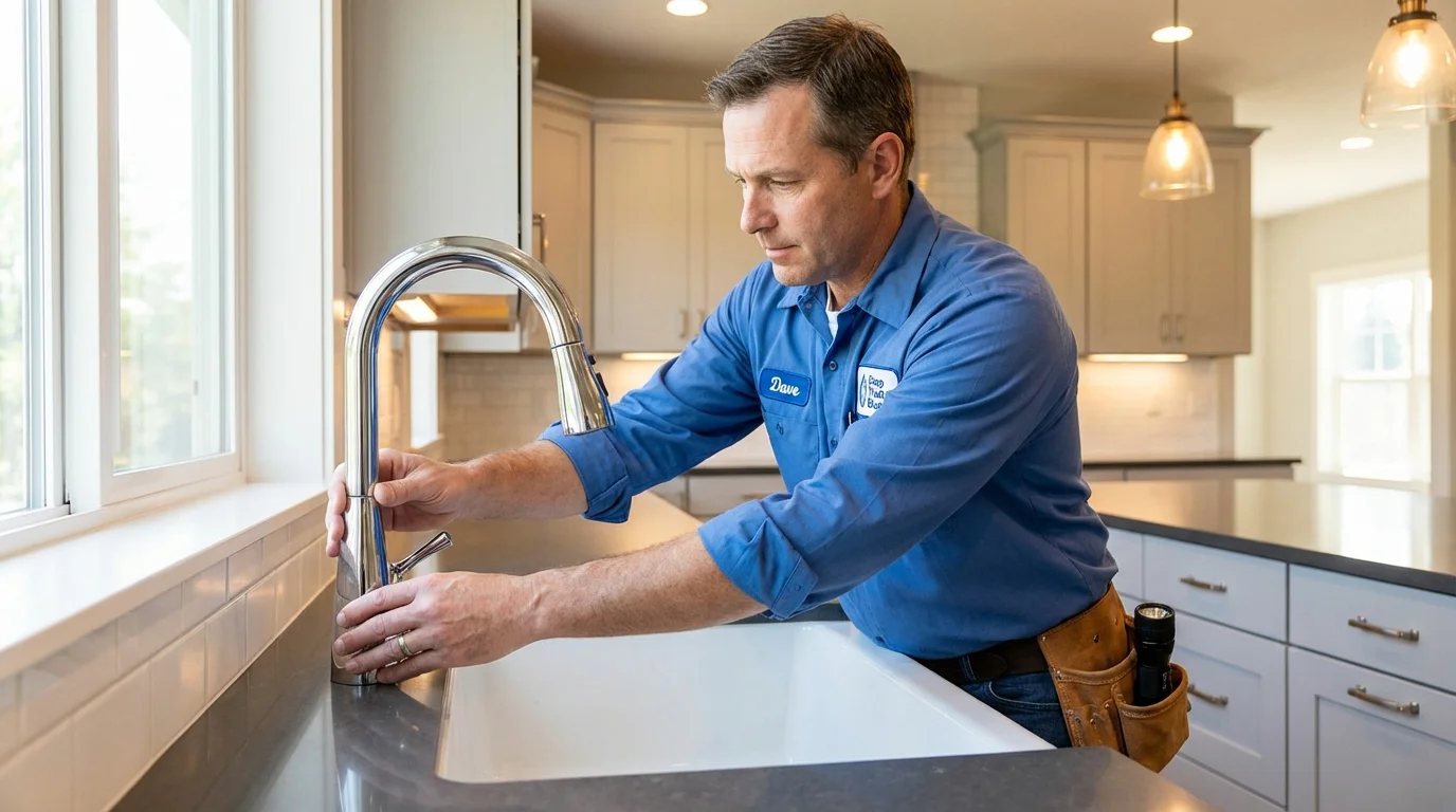 Kitchen faucet installation by Johns Plumbing LLC in Middlesboro